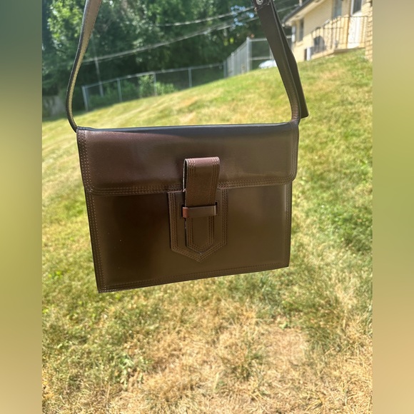 Yves Saint Laurent Handbags - YSL Vintage Brown Shoulder Bag Clutch Leather with COA